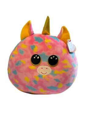 NWT TY Squish A-Boos "Fantasia" Pink Unicorn Plush 12"
